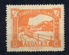 EMISIONES LOCALES GUERRA CIVIL, ARDALES - MÁLAGA, FESOFI Nº 2 *, ASISTENCIA SOCIAL , FERROCARRIL CÓRDOBA - MÁLAGA - Spanish Civil War Labels