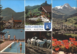 72092329 Kirchberg Tirol Schwimmbad Ortsblick Panorama Wildgehege Kirchberg In T - Autres & Non Classés