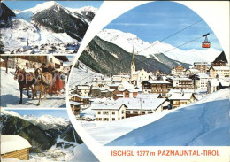 72092326 Ischgl Panorama Pferdeschlitten Ortsansicht Seilbahn Ischgl - Autres & Non Classés