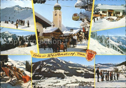 72092308 Westendorf Tirol Skilift Mittelstation Sonnengrube Pferdeschlitten Nach - Sonstige & Ohne Zuordnung