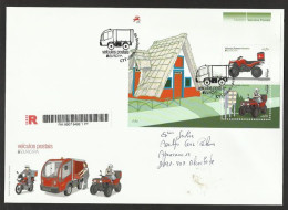 Portugal Madère Europa CEPT 2013 Voiture Poste Moto 4x4 Kawasaki FDC Bloc Recommandée Madeira Postal Vehicles R FDC - 2013