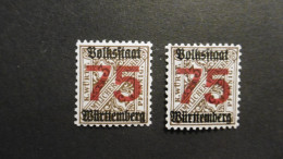 Württemberg Mi. 271 Y */Falzrest Mit Normalmarke Mi. 100.-€ - Mint