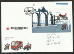 Portugal Açores Europa CEPT 2013 Voiture Poste Moto 125 Cc FDC Bloc Recommandée Azores Postal Vehicles Motorcycle R FDC - 2013