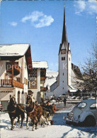 72092234 Abtenau Dorfpartie Mit Kirche Und Pferdeschlitten Abtenau - Sonstige & Ohne Zuordnung