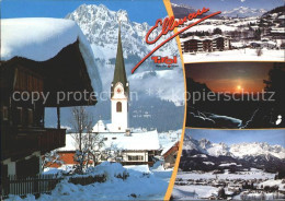 72092210 Ellmau Tirol Kirche Panorama Sonnenuntergang Ellmau - Sonstige & Ohne Zuordnung