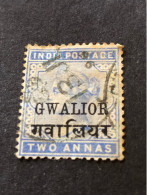 GWALIOR SG 21. 2 Annas Blue FU - Gwalior