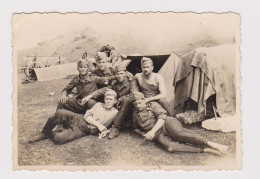 Ww2 Bulgaria Bulgarian Military Soldiers, Tent, Field Scene, Vintage Orig Photo 8.7x6.1cm. (34255) - War, Military