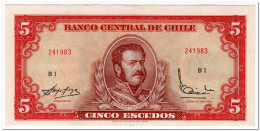 CHILE,5 ESCUDOS,ND,P.137,XF+ - Cile