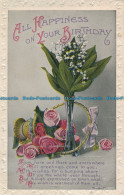 R141388 Greeting Postcard. All Happiness On Your Birthday. Flowers. W. And K. 19 - World