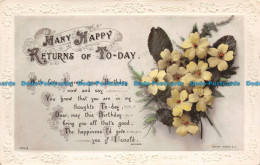 R142972 Many Happy Returns Of Today. With Love I Greet Your Birthday Now And Say - World