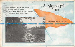 R142271 A Message From Vancouver. B. C. Some Folks Fly About The World. Message - World