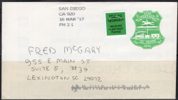 2017 San Diego CA (16 Mar) "This Block Not Valid For Postage" On 13c Envelope - Covers & Documents