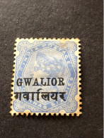 GWALIOR     2 Annas 6 Pies Blue  MH* - Gwalior