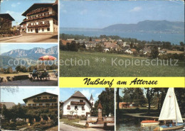 72090909 Nussdorf Attersee Panorama Gasthof Ragginger Terrasse Dorfmotiv Segelbo - Sonstige & Ohne Zuordnung