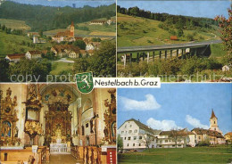 72090867 Nestelbach Graz Ortsansicht Autobahnbruecke Kirche Inneres Nestelbach G - Sonstige & Ohne Zuordnung