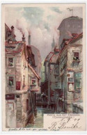39028221 - Dresden, Lithographie Mit Partie Aus Der Canalgasse Gelaufen Von 1901 Kleiner Knick Oben Links, Sonst Gut Er - Dresden