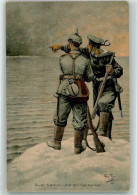 10642521 - Kuenstlerpostkarten  Sign. Thiele, Arthur  Zwei Seelen Ein Gedanke  - Marine Und Soldat WK I - Rotes Kreuz