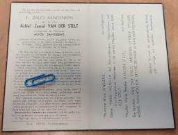 DP - Achiel Van Der Stelt - Janssens - Wetteren 1895 - Gent 1952 - Obituary Notices