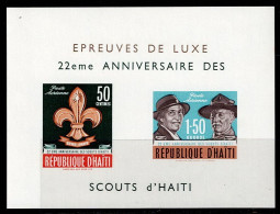 HAI-04- HAITI - 1962 - MNH - SCOUTS- SC#:C195a -DE LUXE SHEET -22TH ANNIVERSARY OF THE SCOUTS OF HAITI - Haïti