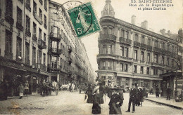 *CPA  - 42 - SAINT-ETIENNE - Rue De La République Et Place Dorian - Saint Etienne