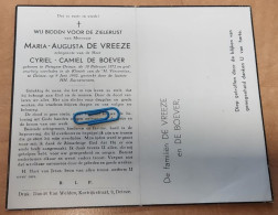 DP - Maria De Vreeze - De Boever - Petegem-Deinze 1872 - Deinze 1952 - Obituary Notices