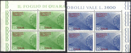 1970 Italia 1136-37 Teleselezione 2 Quartine Mnh** Angolo - 1961-70: Neufs