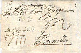 - Précurseur De 1699, Vers Bruxelles .Fragilité Dans Le Bas Du Document,attention !(da.cl21.ph.5535.)9 - 1621-1713 (Países Bajos Españoles)