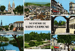 RECTO/VERSO - CPSM - SAINT CHAMOND - MULTIVUE - ECOLE EGLISE BARRAGE VALLA JARDIN PLACE DORIAN - Saint Chamond