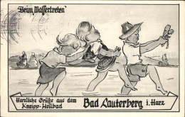 72089371 Bad Lauterberg Beim Wassertreten Karikatur Bad Lauterberg - Bad Lauterberg