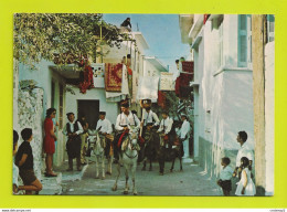 Grèce CRETE N°B78 Rue Très Animée Cavaliers Chevaux ânes VOIR DOS Et Timbre - Greece