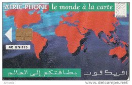 MOROCCO - World Map, Afric Phone Telecard First Issue 40 Units, Used - Marruecos