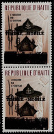 HAI-09- HAITI - 1966 - MNH - SCOUTS- "TIMBRE MOBILE" OVPT-ERROR DOUBLE-VERTICAL PAIR - Haití