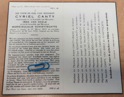 DP - Cyriel Canty - Van Daele - Schiettecatte - Astene 1877 - Nazareth 1952 - Obituary Notices