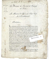 1823 Lettre Du Procureur Du Roi Près Tribunal De Dôle (Jura) / Consignes Aux Mairies / Tenue état-civil - 1800 – 1899