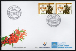 URUGUAY 2023 (Music, Composers, Militar, Chivalry, Horses, Charanga, Instruments, Bugle) - 1 Cover With Special Postmark - Musique