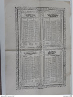 Ancien Calendrier Sur Feuille De L'année 1872 .. Lot400 . - Small : ...-1900