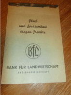 Alter Notizblock , Bank Für Landwirtschaft , Ca. 1940 , Sparkasse , Bank , Agrar  !!! - Documenti Storici