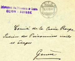 SUISSE.1918.L.FM." INTERNEMENT DES PRISONNIERS DE GUERRE -GLION (SUISSE).  - Postmark Collection