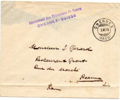 SUISSE.1916.l.FM." INTERNEMENT DES PRISONNIERS DE GUERRE -CHERNEX (SUISSE). POUR LA FRANCE - Postmark Collection