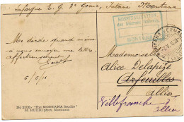 SUISSE.1916.CPF."HOSPITALISATION DES INTERNÉS FRANÇAIS / MONTANA".POUR LA FRANCE. - Postmark Collection