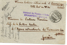 SUISSE.1916.LFM."INTERNEMENT DES PRISONNIERS DE GUERRE -CHAMPERY (SUISSE) - Postmark Collection