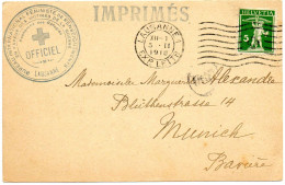 SUISSE.1918.CP." BUREAU INTERN.FÉMINISTE DE RENSEIGNEMENTS...RECH.DES RÉFUGIÉS. LAUSANNE".CENSURE. ALLEMAGNE. - Postmark Collection