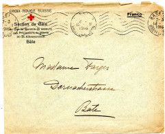 SUISSE.1916.FM.CROIX-ROUGE SUISSE."COMITE BERNOIS DE SECOURS AUX PRIS.DE GUERRE/ BALE". - Poststempel