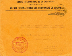 SUISSE.1915.LF."COMITE INT. CROIX-ROUGE/ A.I.P.G./SERVICE FRANCO/ANGLO/BELGE/ GENÈVE POUR LA FRANCE. - Poststempel