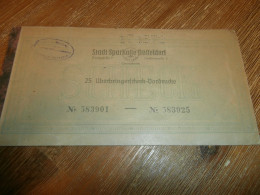 Altes Scheckheft Sparkasse Düsseldorf, 1956 , Sparkasse , Bank !! - Documents Historiques