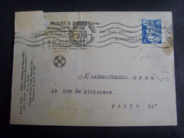 18344- CP Des Ets Silbert Et Ripert (Marseille) Avec TP Marianne De Gandon 5 F Bleu Perforé SR, Pas Courant - Andere & Zonder Classificatie