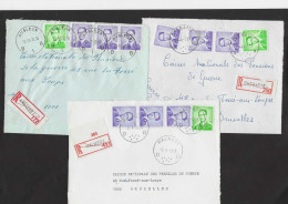 Type Marchand 6 X Briefvoorzijde - Devants De Lettre ANGLEUR - MALMEDY - CHERATTE - WASMUEL - HARMIGNIES - GOSSELIES - 1953-1972 Anteojos