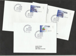 Portugal 2014 ATM Timbres Distributeur 3 FDC Voyagé Élections Parlement Européen European Parliament Europa - Instituciones Europeas