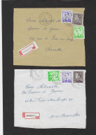 Type Marchand 10 X Devants De Lettre FAMILIEUREUX - ANDRIMONT - BOUSSU 2 - MARCINELLE - CHERATTE - HERSEAUX - WAULSORT.. - 1953-1972 Lunettes