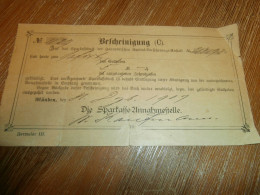 Alte Bescheinigung Münden 1909 , Sparkasse , Bank !! - Documents Historiques